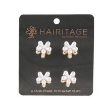 Load image into Gallery viewer, Pearl Mini Claw Clip Set - 4 pack Pearl/Gold