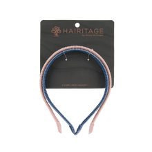 Load image into Gallery viewer, Corduroy Headband set - 2 pack Pink & Blue