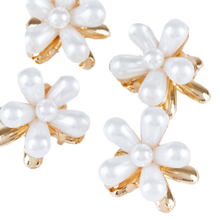 Load image into Gallery viewer, Pearl Mini Claw Clip Set - 4 pack Pearl/Gold