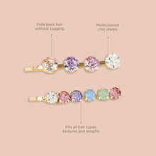Load image into Gallery viewer, Jeweled Bobby Pins - 2 pack Multicolor/Gold