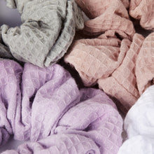 Load image into Gallery viewer, Waffle Scrunchies Purple and Gray