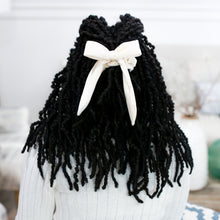 Load image into Gallery viewer, Velvet Bow Scrunchie Ivory