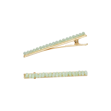 Load image into Gallery viewer, Beaded Hair Clips Mint
