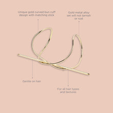 Load image into Gallery viewer, Take Me to the Beach Hair Bun Cuff & Ponytail Holder, Gold