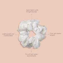 Load image into Gallery viewer, Take Me to the Beach Fringe Edge Hair Scrunchie- Taupe