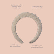 Load image into Gallery viewer, Take Me to the Beach Linen Raw Edge Headband- Light Taupe
