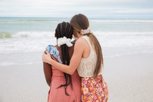 Load image into Gallery viewer, Take Me to the Beach Fringe Edge Hair Scrunchie- Taupe