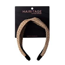 Load image into Gallery viewer, Take Me to the Beach Raffia Headband, Tan/Natural