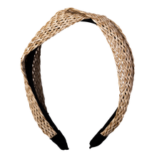 Load image into Gallery viewer, Take Me to the Beach Raffia Headband, Tan/Natural