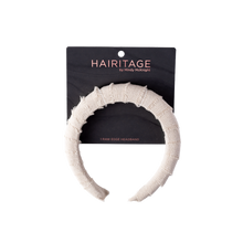 Load image into Gallery viewer, Take Me to the Beach Linen Raw Edge Headband- Light Taupe