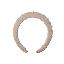 Load image into Gallery viewer, Take Me to the Beach Linen Raw Edge Headband- Light Taupe