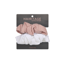 Load image into Gallery viewer, Waffle Scrunchies Pink and White