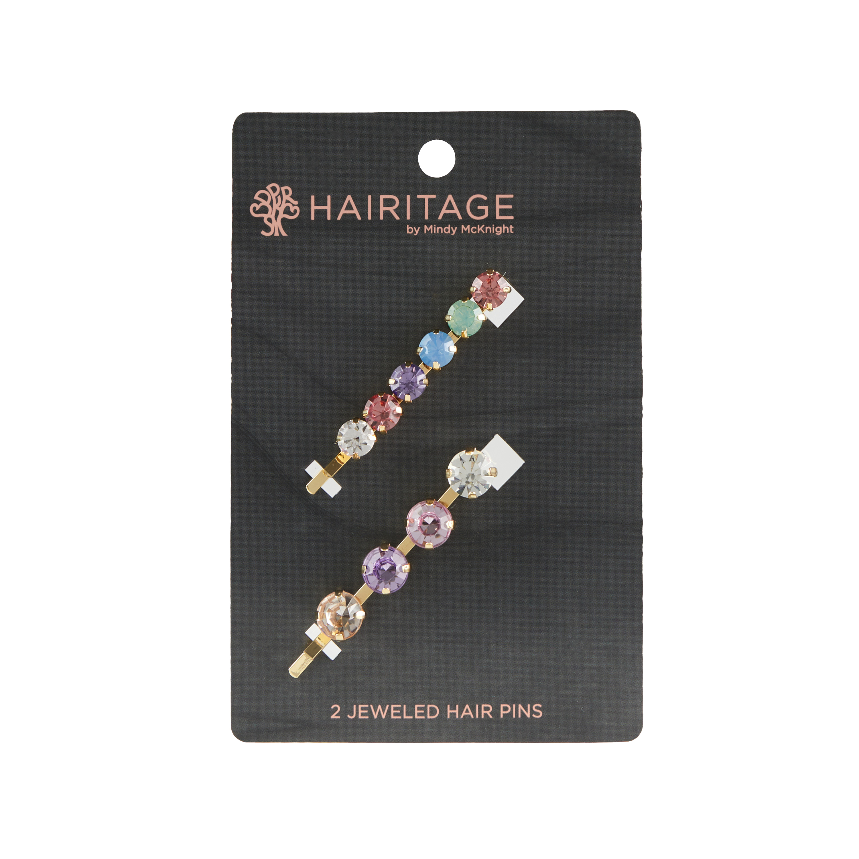 Jeweled Bobby Pins - 2 pack Multicolor/Gold