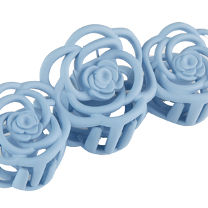 Rose Claw Clip - Light Blue