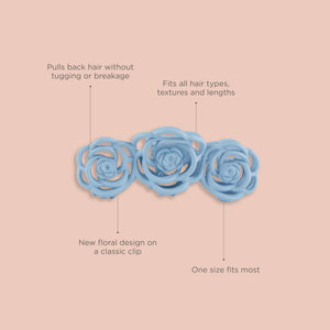Rose Claw Clip - Light Blue