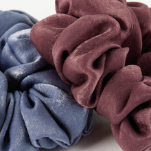 Load image into Gallery viewer, Satin Scrunchie Slate Blue
