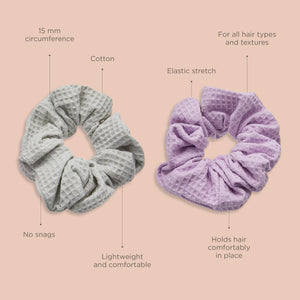 Waffle Scrunchies Purple and Gray