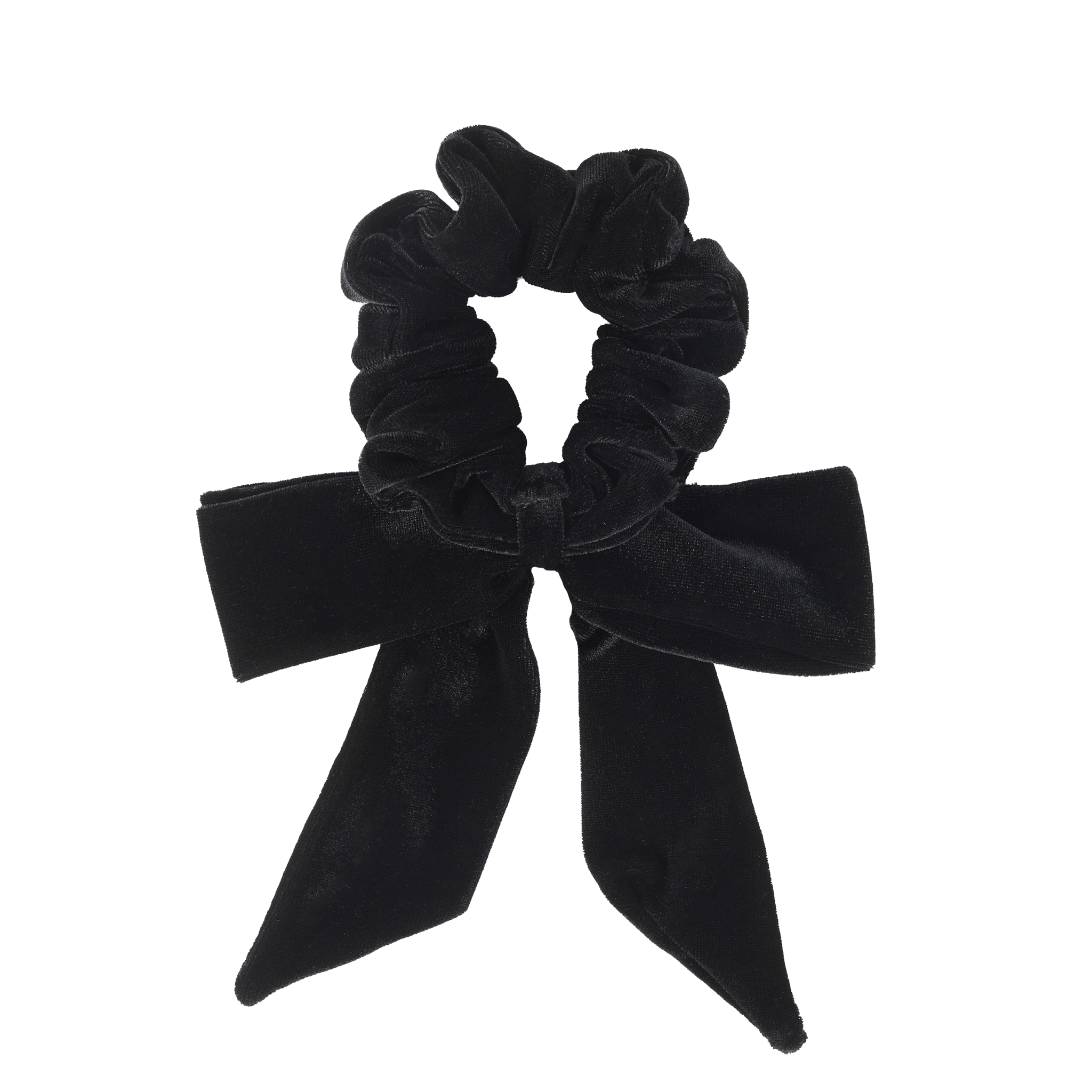 The Hair Edit Black Knotted Ribbon Scrunchie Hair Bow