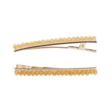 Load image into Gallery viewer, Beaded Hair Clips Gold
