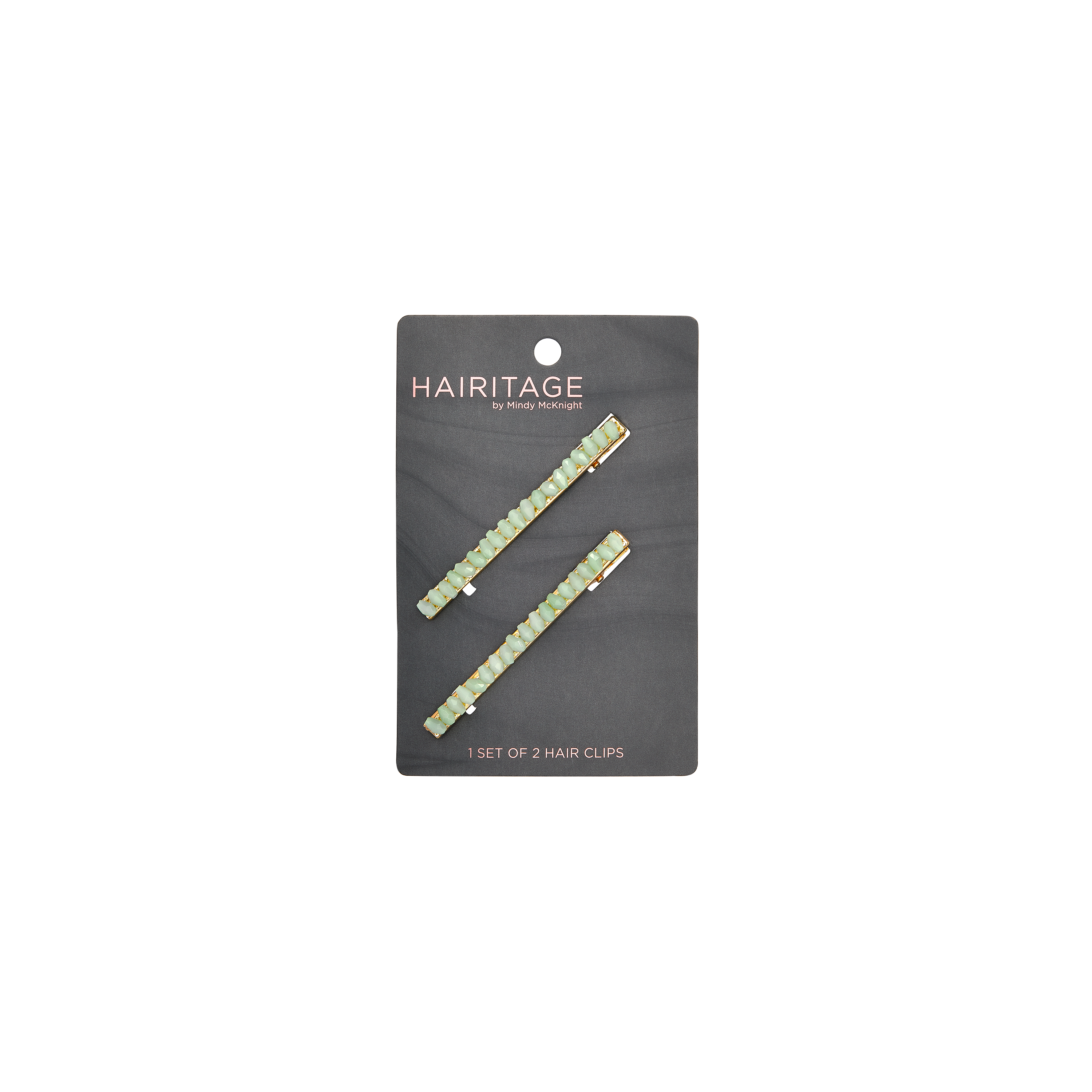 Beaded Hair Clips Mint