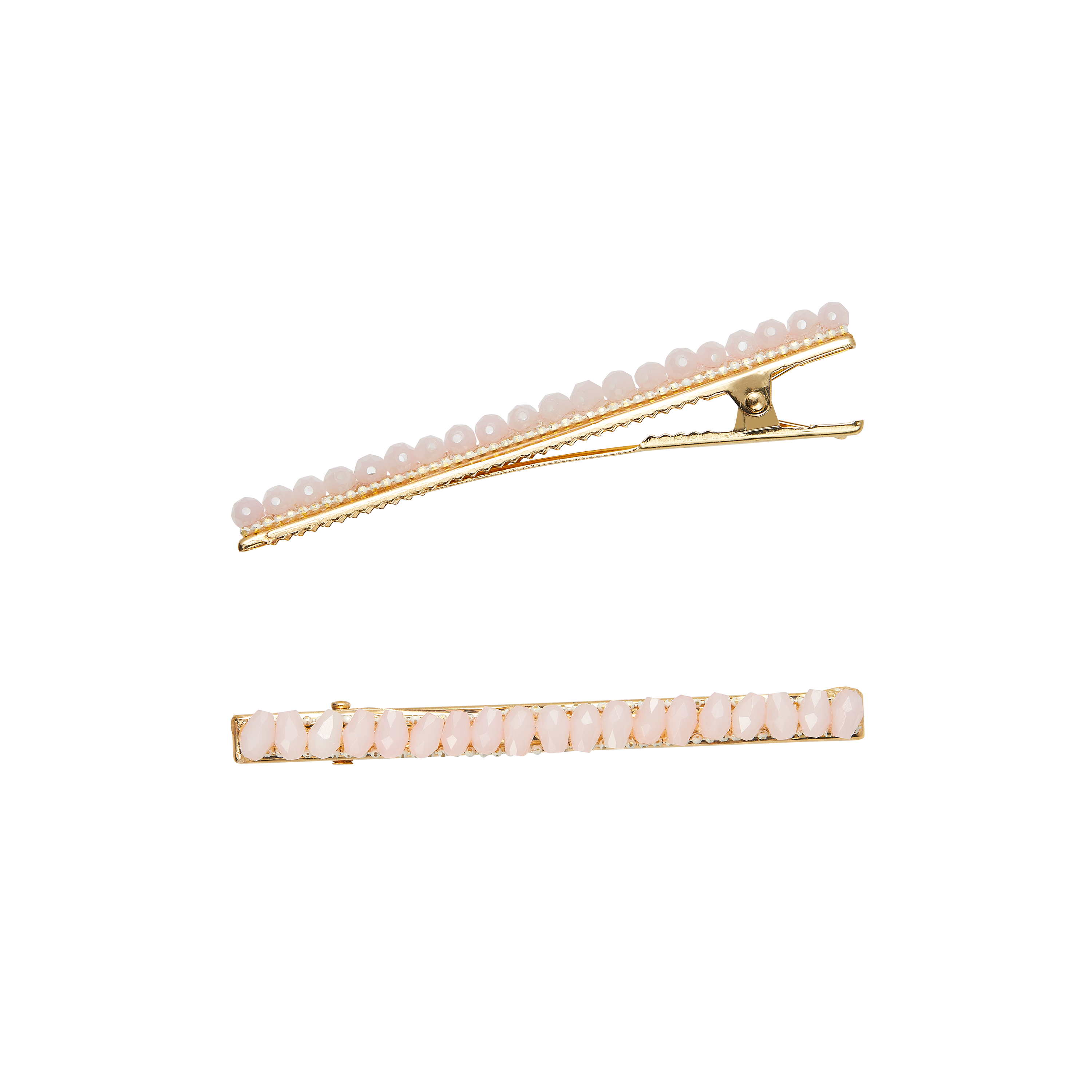 Beaded Hair Clips Pink