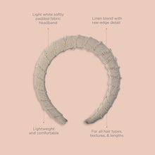 Load image into Gallery viewer, Take Me to the Beach Linen Raw Edge Headband- Light Taupe
