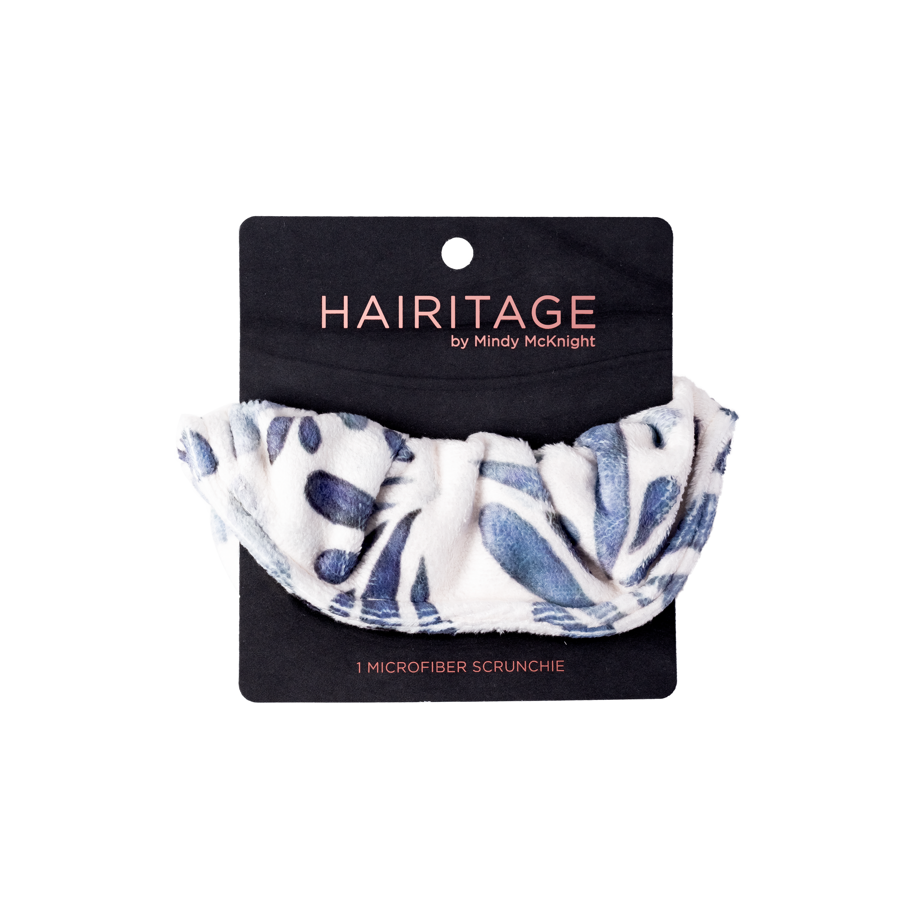 Soak It Up Absorbent Microfiber Hair Scrunchie, Cream & Blue