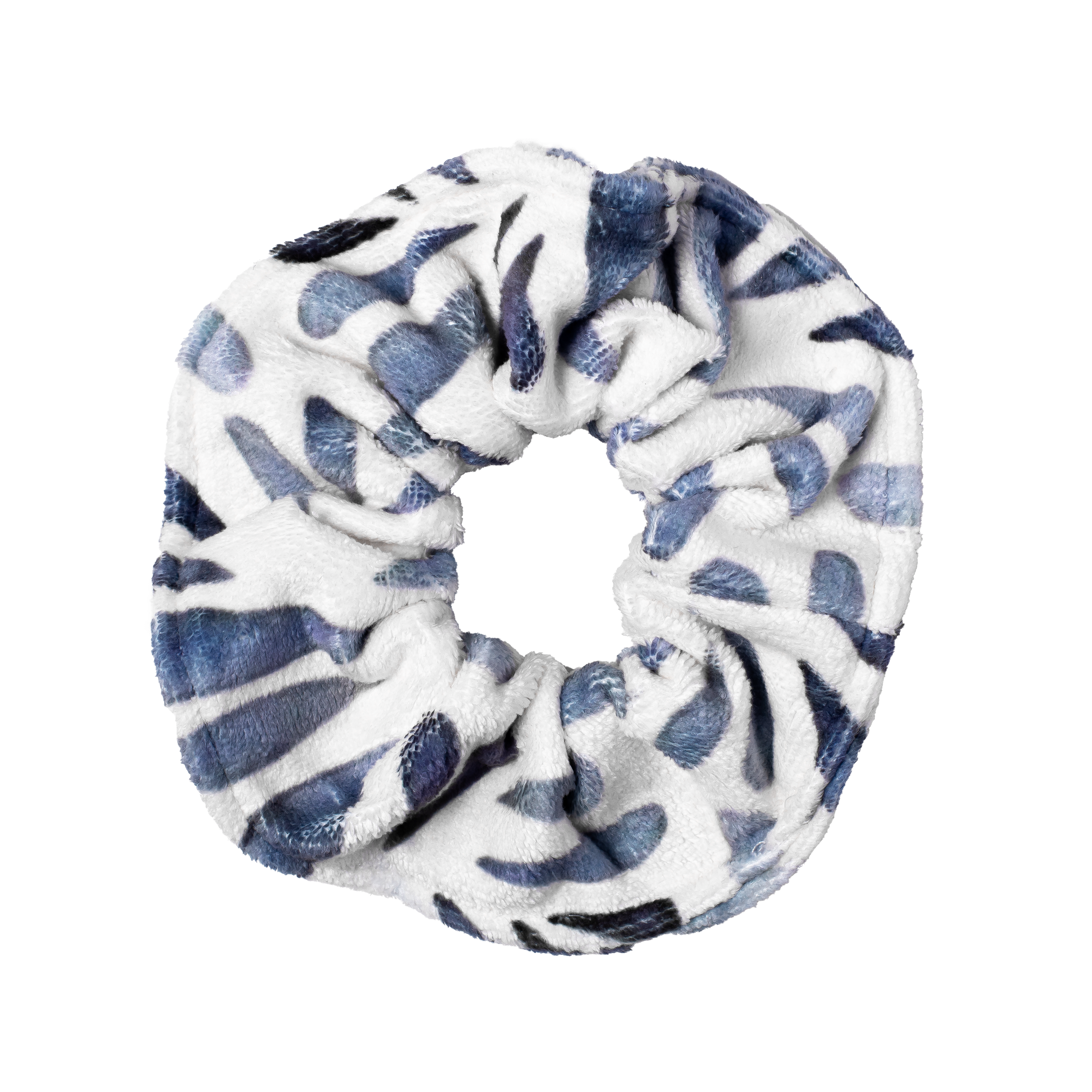 Soak It Up Absorbent Microfiber Hair Scrunchie, Cream & Blue