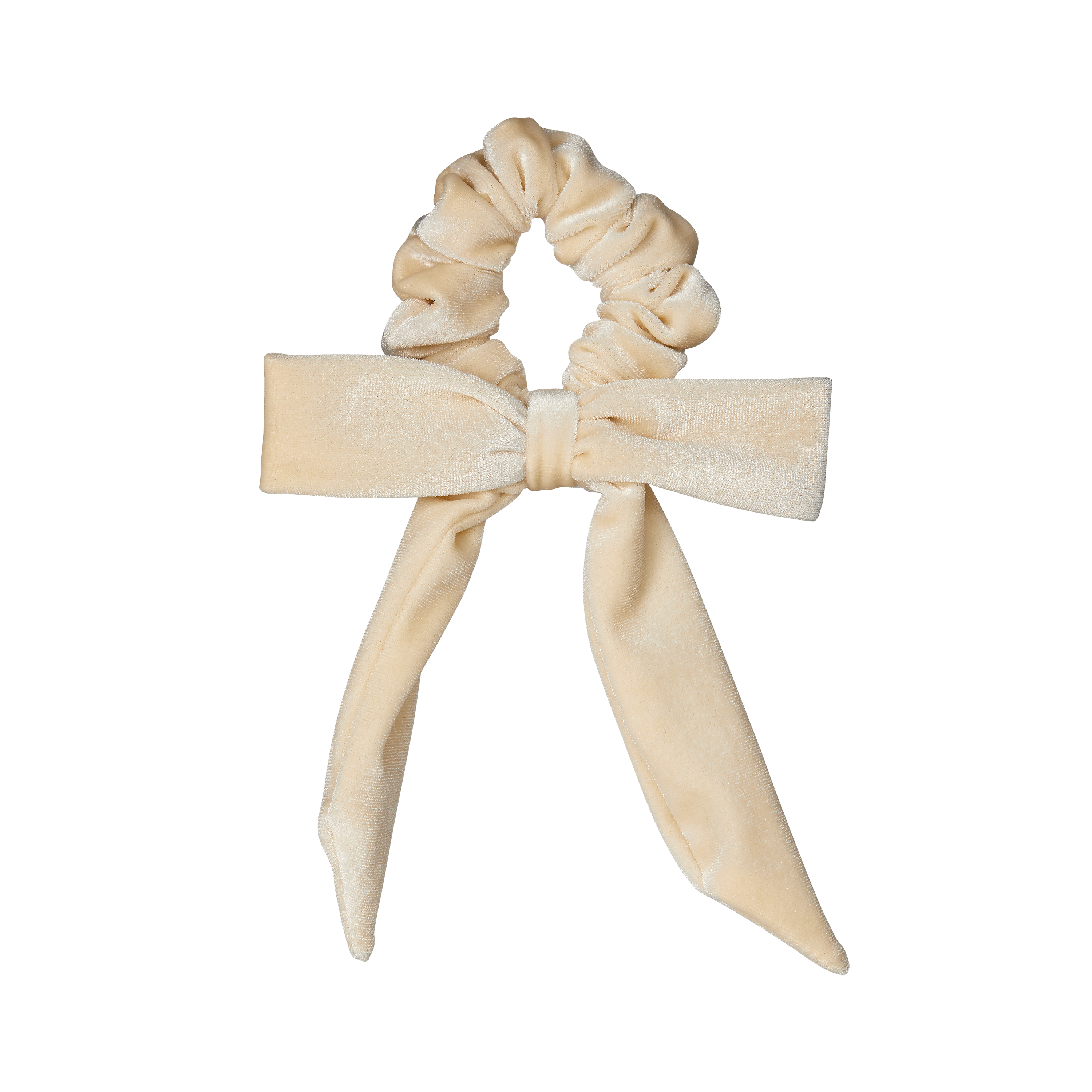 Velvet Bow Scrunchie Ivory