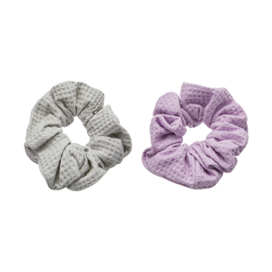Waffle Scrunchies Purple and Gray